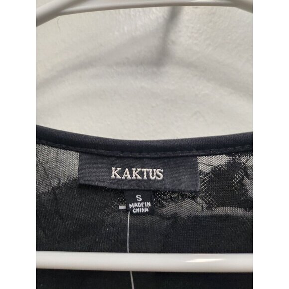 Kaktus Womens Textured Waterfall Cardigan Small Black Open Front Lightweight - Picture 6 of 11